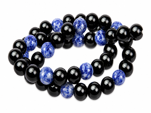 4mm Sodalite & Black Black Agate   Beads 15.5" dyed [4x48a]