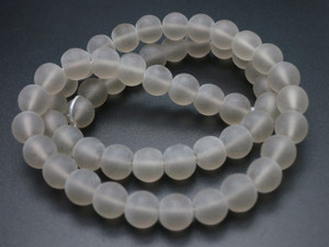 12mm Matte Smoky Topaz Round Beads 15.5" synthetic [12a8m]