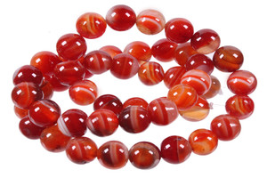 4mm Red Banded Agate Round Beads 15.5" heated [4f20]