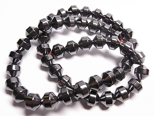 8mm Hematite Double Cone Beads 15.5" [h19a]