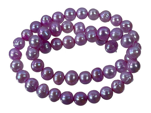 6-7mm Pink Potato Freshwater Pearl 14-15" A Grade Lustre [p16f]