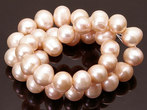 8-9mm Pink Potato Freshwater Pearl 14-15" A Grade Lustre [p18f]