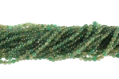 4mm Green Quartz Round Beads 7" natural [s378f]