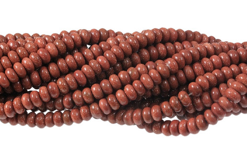 8mm Goldstone Rondelle Beads 15.5" synthetic [s3b96]