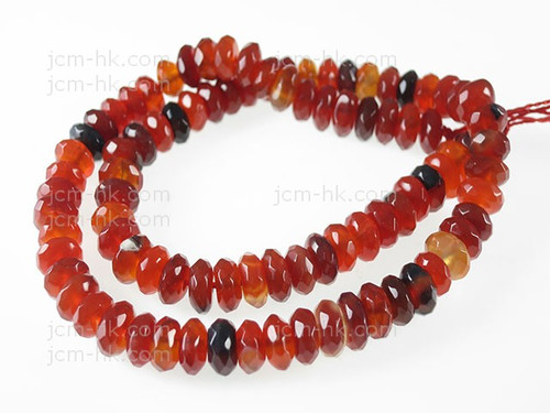 8mm Red Agate Faceted Rondelle Beads 15.5" [s405]