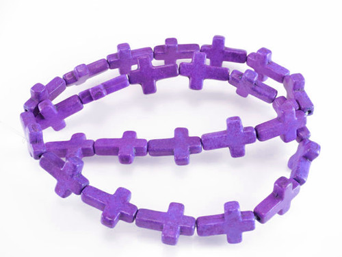 12x16mm Purple Magnesite cross Beads 15.5" [t355p]