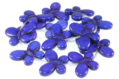 25x35mm Purple Magnesite Butterfly Beads 15.5" [t363p]