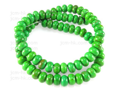 10mm Green Magnesite Rondelle Beads 15.5" [t373g]