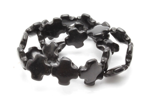 15x15mm Black Magnesite Plus Beads 15.5" [t391k]