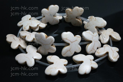 18x20mm White Magnesite Butterfly Beads 15.5" [t452w]
