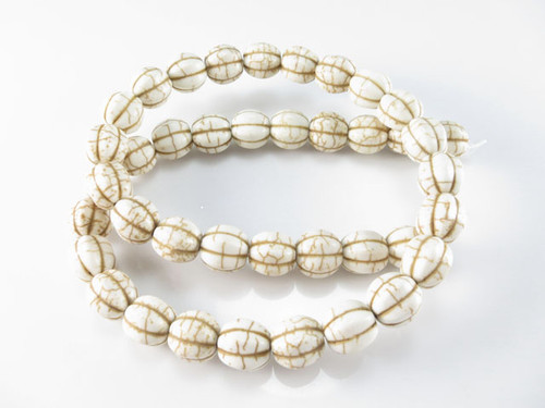 10mm White Magnesite Round Rope Beads 15.5" [t511w]
