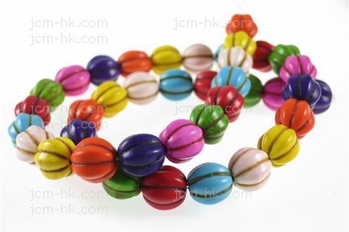 10mm Mix Magnesite Round Rope Beads 15.5" [t511x]