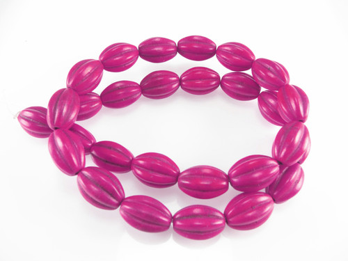 10x14mm Pink Magnesite Oval Rope Beads 15.5" [t512f]