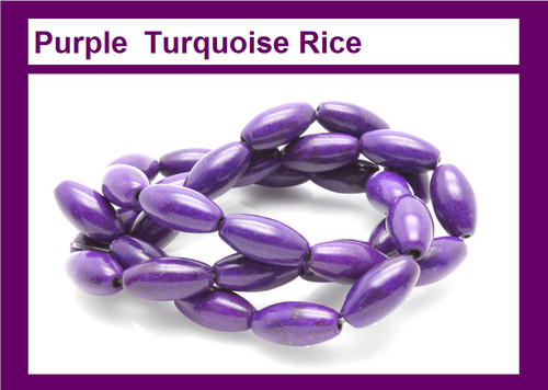 4x6mm Purple Magnesite Rice Beads 15.5" [t521p]