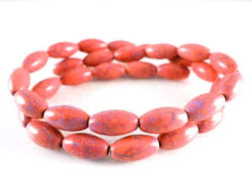 6x12mm coffee Magnesite Rice Beads 15.5" [t522c]