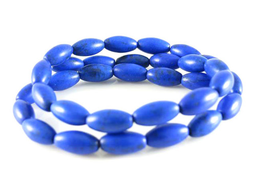 8x12mm Lapis Magnesite Rice Beads 15.5" [t523l]