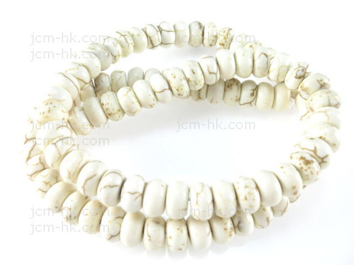 4mm White Magnesite Rondelle Beads 15.5" [t531w]