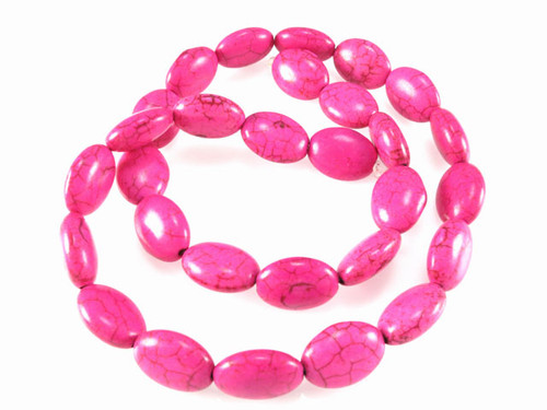 10x14mm Pink Magnesite Puff Oval Beads 15.5" [t537f]