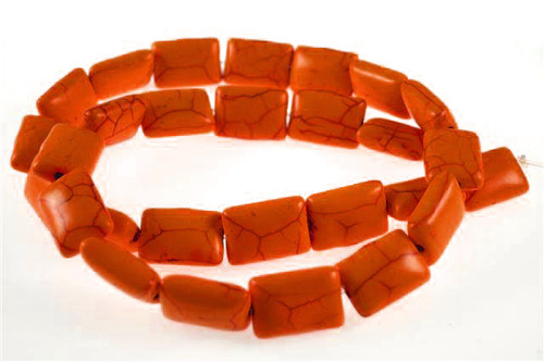 10x14mm Orange Magnesite Rectangular Beads 15.5" [t538h]