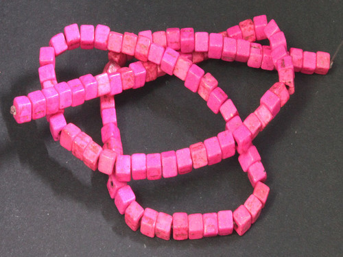 4x4mm Pink Magnesite cube Beads 15.5" [t542f]