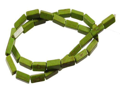 4x13mm Green Magnesite cube Beads 15.5" [t544g]