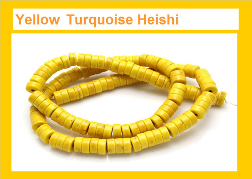 6mm Yellow Magnesite Heishi Beads 15.5" [t546y]