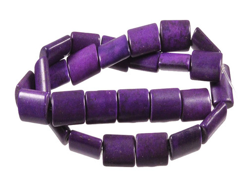 10x14mm Purple Magnesite Pillow Beads 15.5" [t548p]