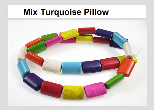 10x14mm Mix Magnesite Pillow Beads 15.5" [t548x]