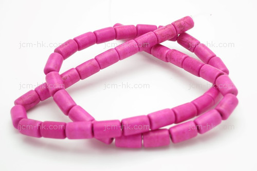 5x8mm Pink Magnesite Tube Beads 15.5" [t551f]