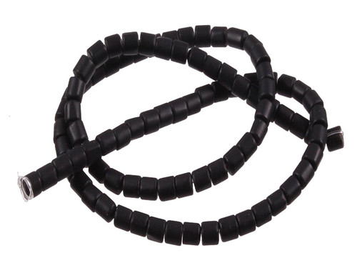 4x4mm Matte Black Onyx Tube Beads 15.5" [u77m]