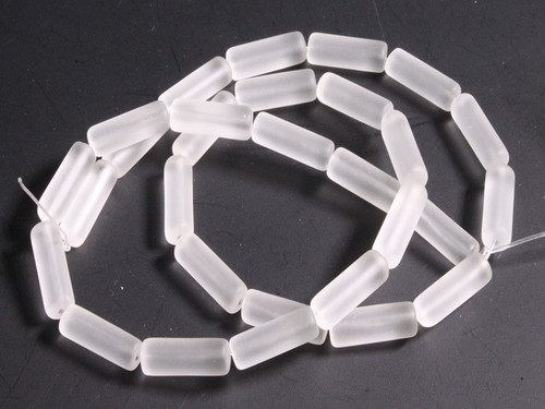 4x13mm Matte Crystal Tube Beads 15.5" synthetic [u78a5m]