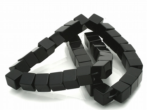 6x6mm Black Onyx Cube Beads 15.5" [u79]