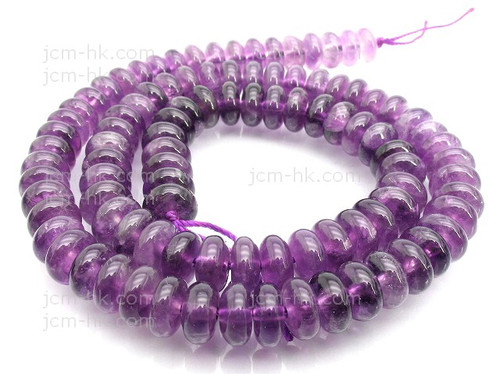 8mm Amethyst Rondelle Beads 15.5" synthetic [u90a6]