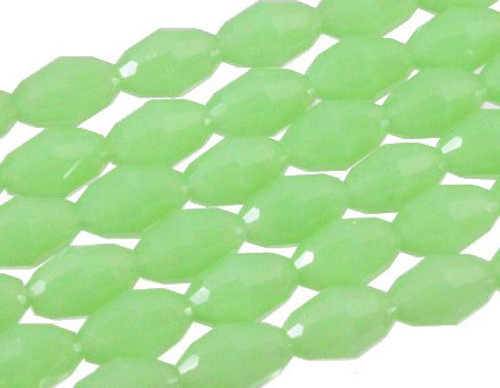 4x6mm Green Opal Quartz Faceted RiceBeads 15.5" synthetic [uc11b3]