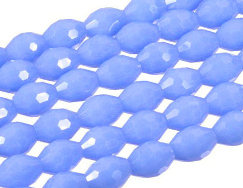4x6mm Blue Opal Quartz Faceted RiceBeads 15.5" synthetic [uc11b4]