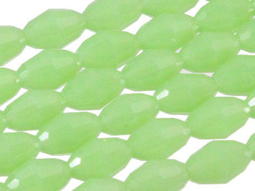 8x12mm Green Opal Quartz Faceted Rice Beads 15.5" synthetic [uc13b3]