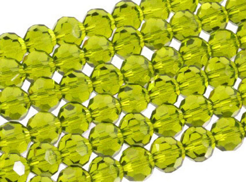 8mm Peridot Glass Round About 72 Bead 22" [uc8b25]