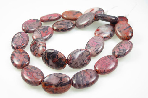 13x18mm Fossil Agate Oval Beads 15.5" natural [w222]