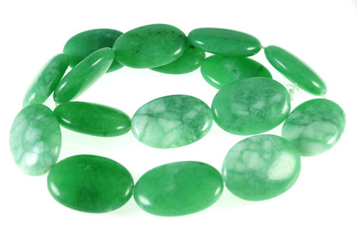 18x25mm Shanghai Jade Oval Beads 7" dyed [w534]