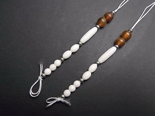 4mm Buffalo Bone & Amber Horn Beads 2 Strand (for Earring) [x104a]