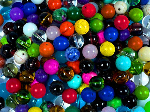 Mix & Match 12mm Gemstone Round Bead 50pcs [x12]