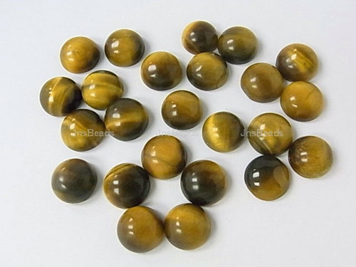 12mm Tiger Eye Round Cabochon 5pcs.