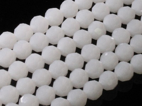 6mm White Opal Quartz Faceted Round Beads 15.5" synthetic [uc7b1]