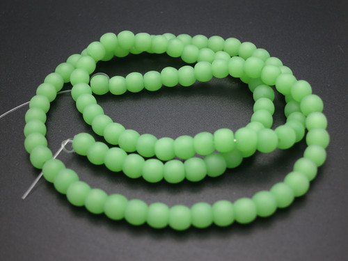 4mm Matte Chrysprase Round Beads 15.5" synthetic [4a71m]