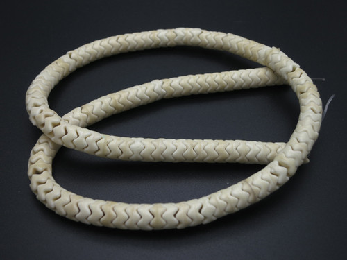 6mm White Magnesite Wave Heishi Beads 15.5" [t458w]