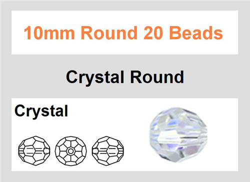 [ub9a1] 10mm Crystal Faceted Round 20 Beads