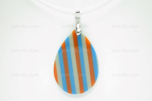 28X42mm Lucite Carved Designer Bead Pendant [z1218]