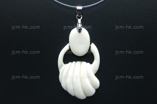 32X50mm Buffalo Bone Dangling Designer Bead Pendant [z1586]