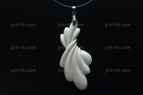 32x68mm Buffalo Bone Carved Designer Bead Pendant [z7400]