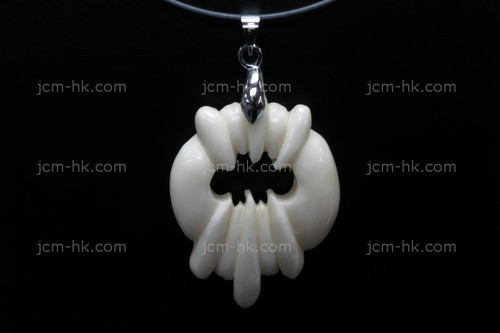 28X50mm Buffalo Bone Carved Designer Bead Pendant [z1318]